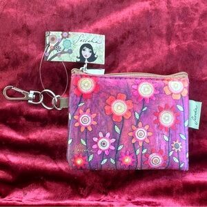Sascalia Pink Floral Card & Coin Pouch